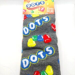 DOTS Adult Size 6-12 Graphic Print Novelty Socks 2 Pair New With Tags Unisex